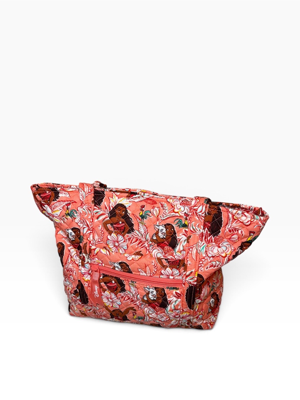 Vera Bradley X Disney Moana Adventure Pua Coral Quilted Small Vera Tote Bag